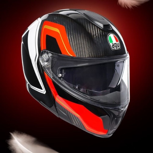 [바이크팩토리]AGV 에이지브이 스포츠모듈러 샤프 카본 레드 화이트 시스템 헬멧