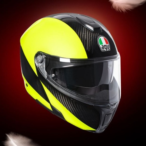 [바이크팩토리]AGV 에이지브이 스포츠모듈러 카본 옐로우 시스템 헬멧