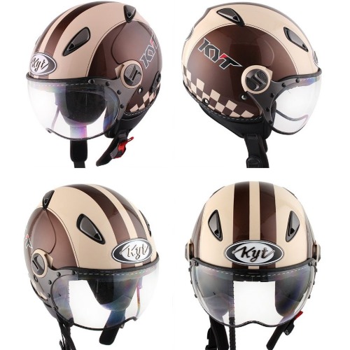 [바이크팩토리]KYT ELSICO CREAM/BROWN 클래식 헬멧