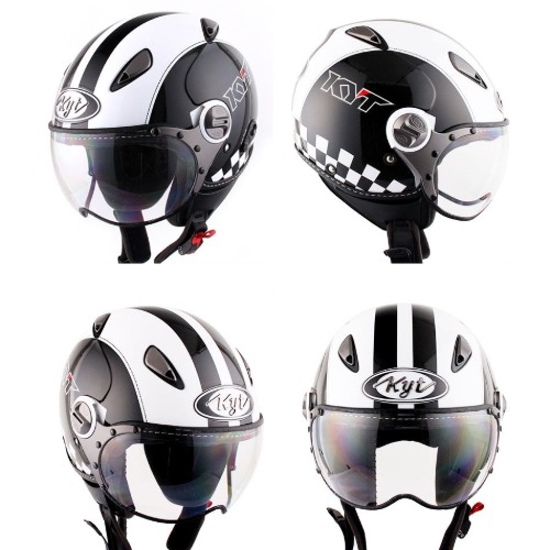 [바이크팩토리]KYT ELSICO BLACK/WHITE 클래식 헬멧