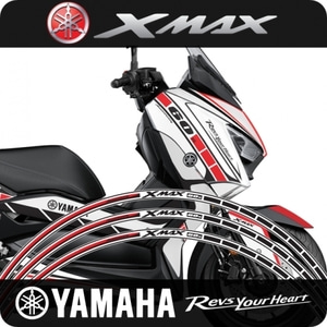 [바이크팩토리]야마하 X-MAX300 휠테이프, 휠스티커 60주년 RED (B-type)