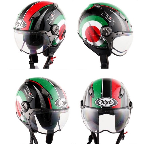 [바이크팩토리]KYT ELSICO BLACK/GREEN 클래식 헬멧